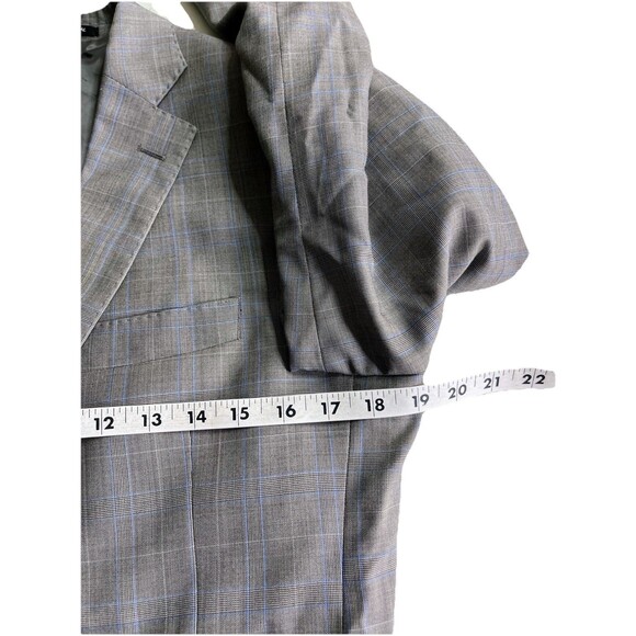 J Hilburn Vitale Barberis Men 36R Blazer European Fit Gray Wool Glen Plaid - Picture 12 of 16
